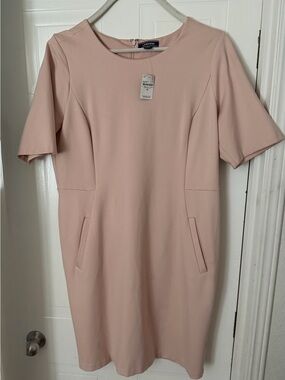 Lands' End Blush Pink Short-Sleeve Sheath Dress